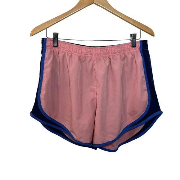 Nike Womens Loose Fit Athletic Shorts XL Pink and Blue Elastic Waist Pull On - Picture 1 of 3